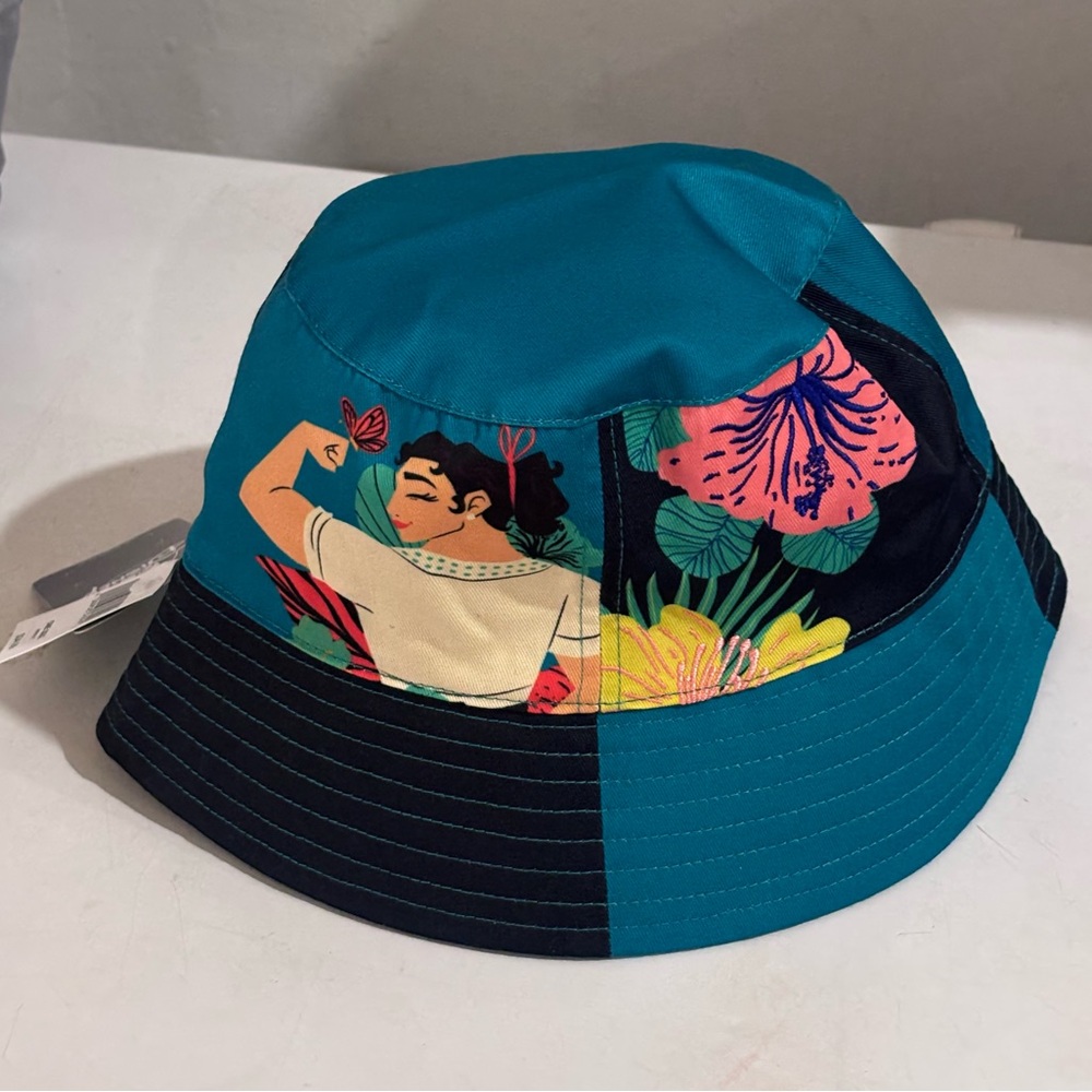 Disney Parks Bucket Hat Floral Encanto La Familia Teal One Size Adult Reversible